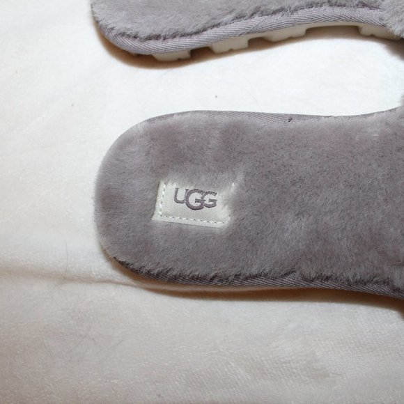 NIB UGG WOMEN'S COZETTE SHEARLING SLIDE SLIPPER SANDALS GRAY - Picture 4 of 6